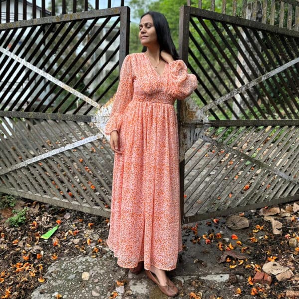 Printed Empire Midi Dress – indianclassiccurves.com